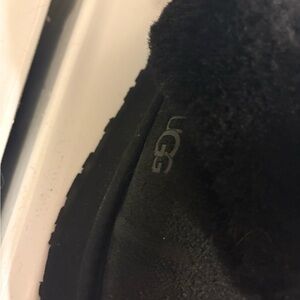 UGG Black platform Fuzzy Slippers